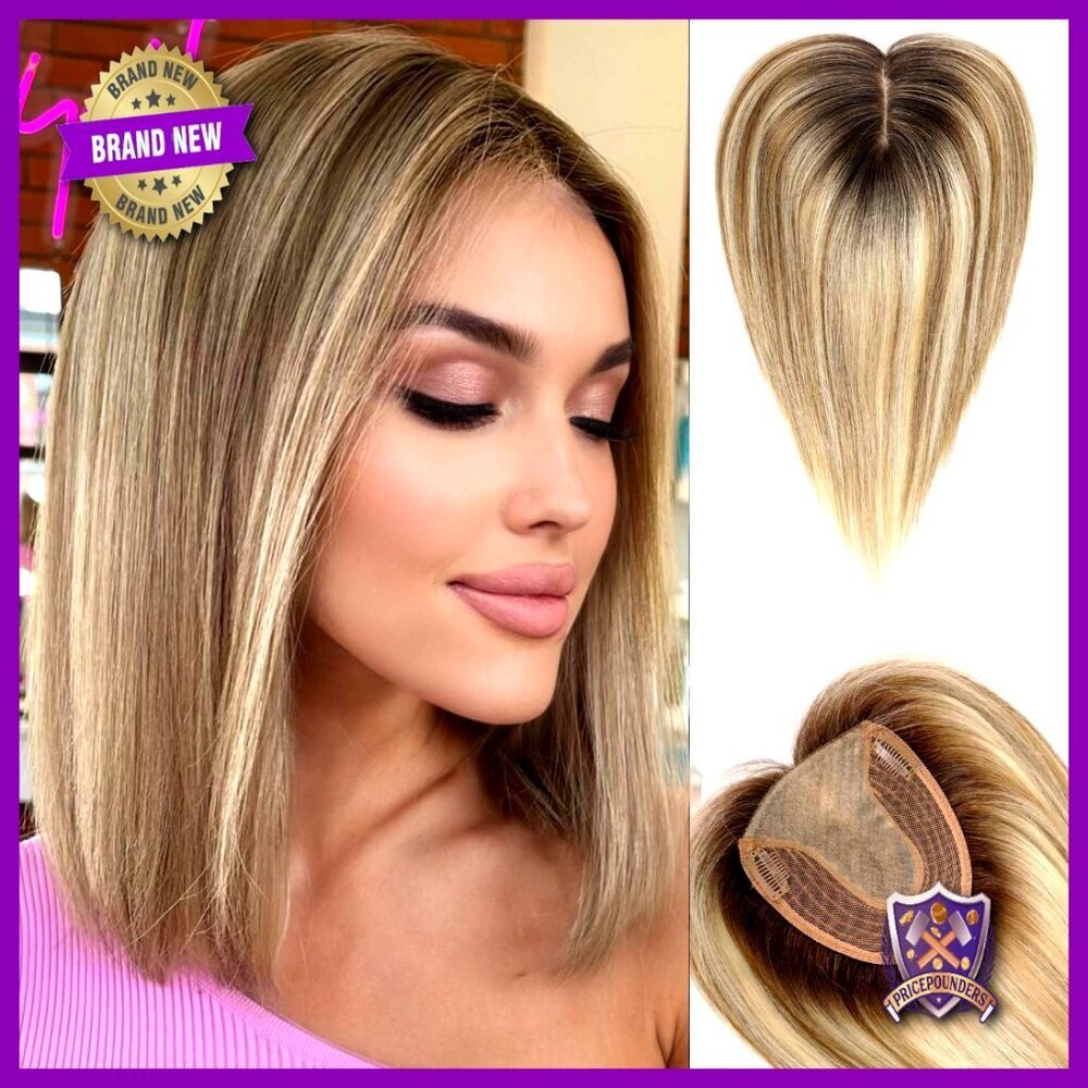 Human Hair Topper No Bangs 5x5.5 Inch Base 14 Inch Length Thinning Hair Solution